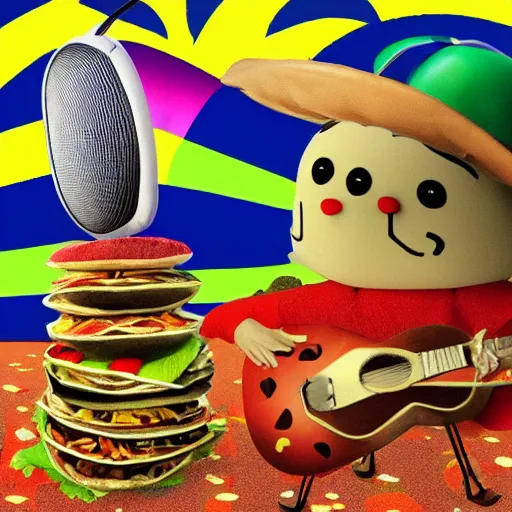 Image similar to 🌮🐝🎧
