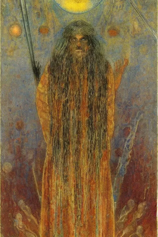 Prompt: strange deity, mikalojus konstantinas ciurlionis