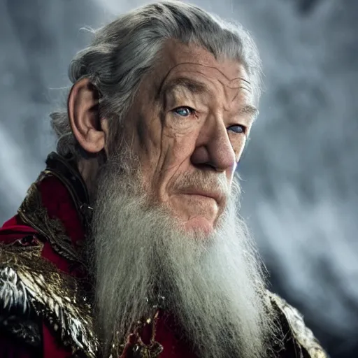 Prompt: Ian McKellen as Ivan the Terrible in 'The Tsar' (2019), movie still frame