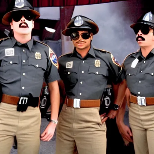 Prompt: a frame from the movie super troopers starring michael jackson