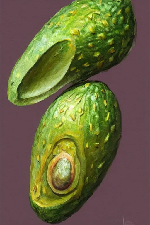 Prompt: avocadoman is a superhero, artgem, digital painting, color painting, hyperrealistic, concept art, oil painting, masterpiece, concept art, trending on deviantart, realistic and detailed face, highly detailed, high quality, 8 k, soft lighting, fancy colors, fantasy, cinematic, high coherence