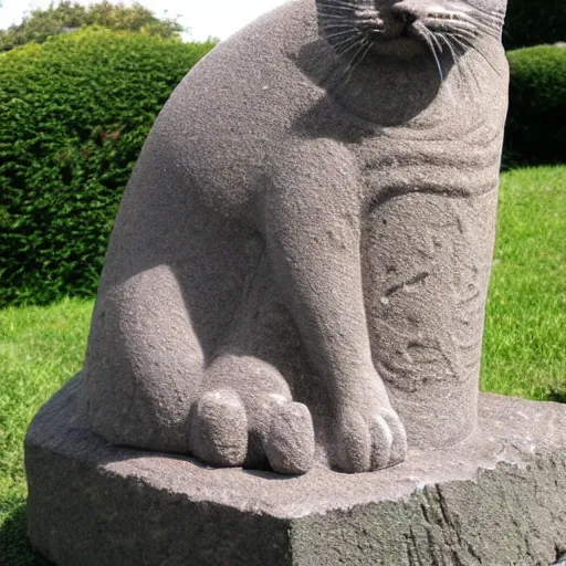 Prompt: stone statue of a cat