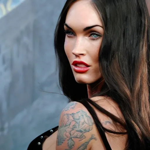 Prompt: megan fox kisses megan fox, photorealistic, ultra detailed