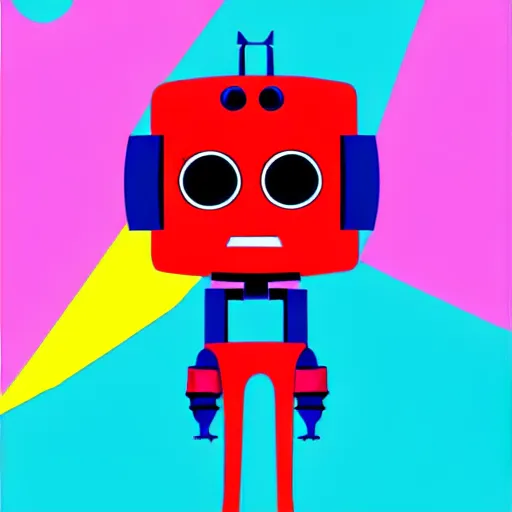 Image similar to Illustration of a cute robot character by Ana Varela, cartoon network, drawing, ink, vivid colors, Trend on Behance Illustration, illustrations for children