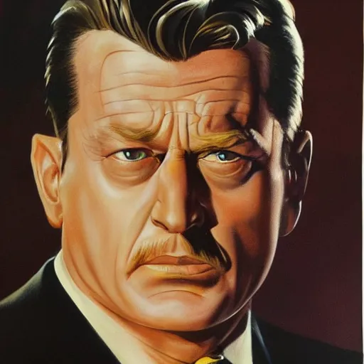 Image similar to ultra - realistic portrait painting of jim gordon. art by frank frazetta. 4 k. ultra - realistic. highly detailed. epic lighting