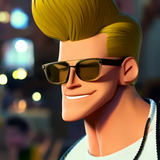 Prompt: johnny bravo live action movie, 8 k, shallow depth of field, ultra high detail, concept art,