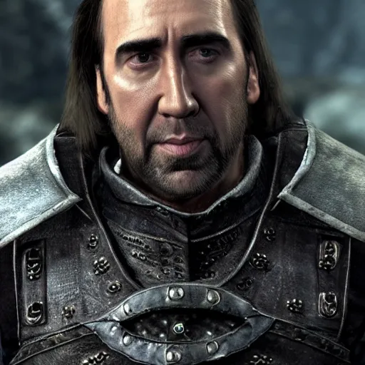 Image similar to Nicholas Cage in Skyrim