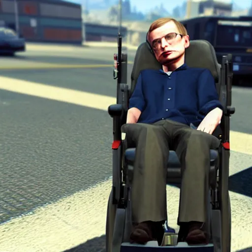 Image similar to Stephen Hawking in GTA V