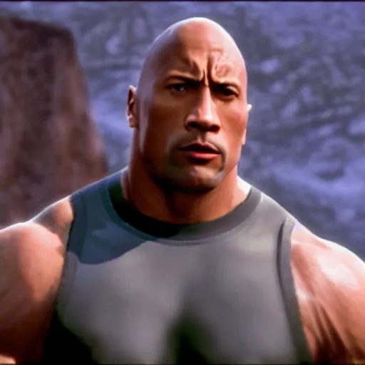 Prompt: dwayne johnson as the rock in psx, gameplay screenshot,