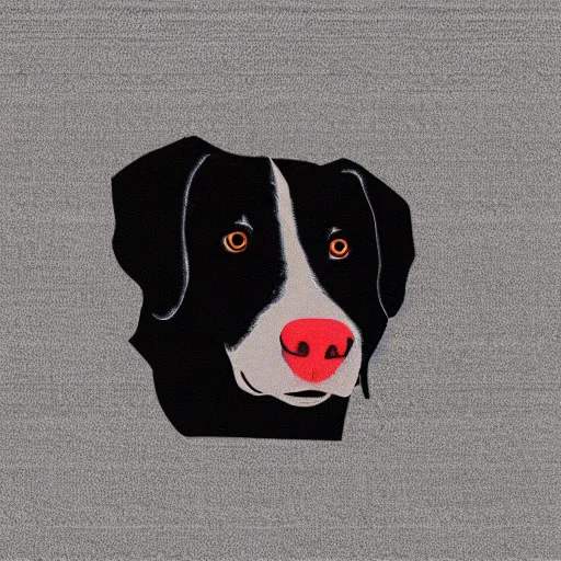 Image similar to black colley dog, poly art, high quality