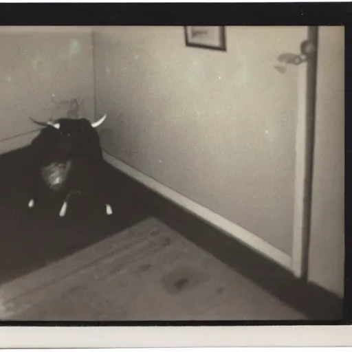 Prompt: old polaroid of a demon apearing in a dark spot of a room