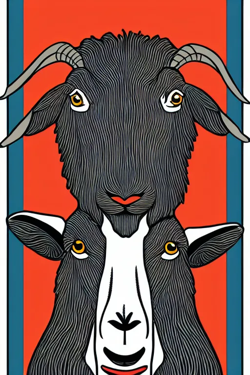 Image similar to Portrait of a goat that is a drug dealer, sticker, andromorphic, colorful, illustration, highly detailed, simple, smooth and clean vector curves, no jagged lines, vector art, smooth