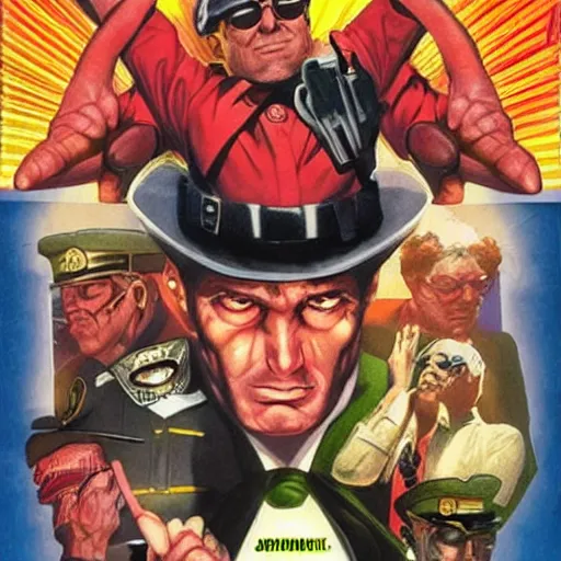 Prompt: comic book cover for'incompetent cops ', art by alex ross