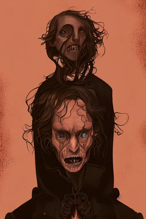 Image similar to quaker oates man in sleepy hollow, full body, big two toned eyes, teeth gritted, horror, intricate details, cinematic, epic, realistic, anatomy, tomer hanuka, uplight, artstation, photorealistic, scary