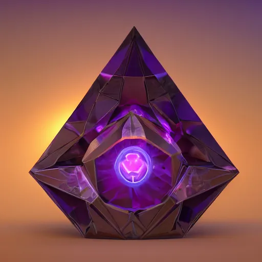 Image similar to purple powerful magic mana symbol, crystal structure, epic legends game icon, stylized digital illustration, radiating, a glowing aura, global illumination, ray tracing, hdr, unreal engine, octane render, trending on arstation, by ian pesty and katarzyna bek - chmiel