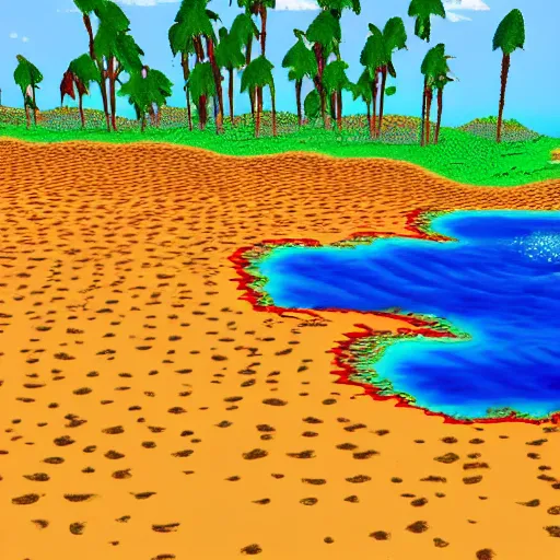 Image similar to the parting of the red sea in playstation 1 graphics, retro 9 0 ’ s 3 d game, screencap