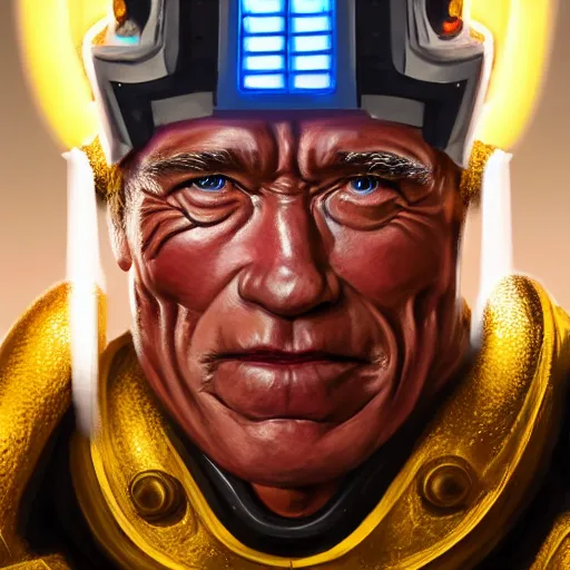 Prompt: a screenshot of arnold schwarzenegger as zenyatta in overwatch, portrait, fantasy, beautiful face, vivid colors, elegant, concept art, sharp focus, digital art, hyper - realistic, 4 k, unreal engine, highly detailed, hd, dramatic lighting by brom, trending on artstation