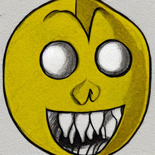 Image similar to sketch of a lemon monster