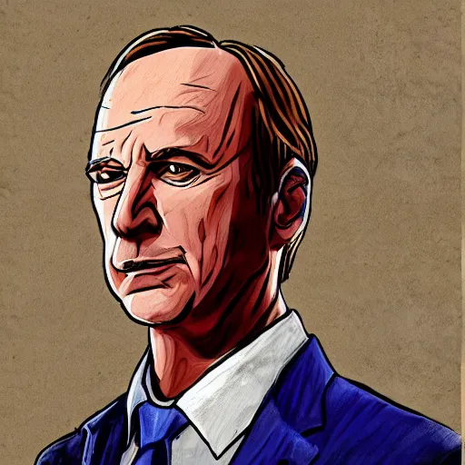 Prompt: Badly drawn better call saul fan art