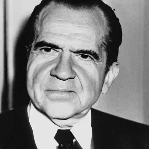 Prompt: Richard Nixon lost in the backrooms.