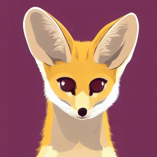 Image similar to fennec fox, clean cel shaded vector art. shutterstock. behance hd by lois van baarle, artgerm, helen huang, by makoto shinkai and ilya kuvshinov, rossdraws, illustration