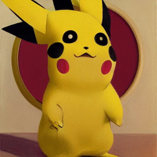 Prompt: portrait of pikachu by John Currin