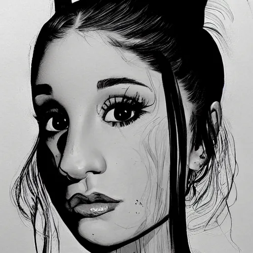 Image similar to portrait of ariana grande by R. Crum and Dave McKean