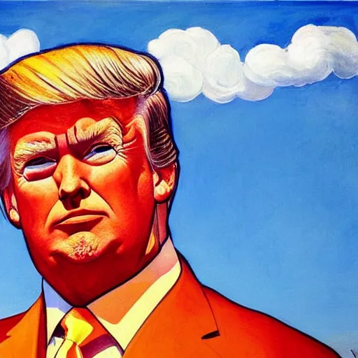 Image similar to donald trump painted by ferdinand hodler