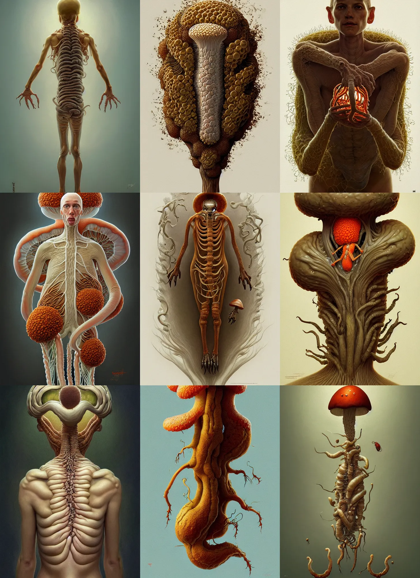 Prompt: full - body fungi mutant on white background, intricate, highly detailed, digital painting, artstation, concept art, smooth, sharp focus, illustration, art by norman rockwell emiliano ponzi andrey remnev yoann lossel aaron jasinski, 8 k