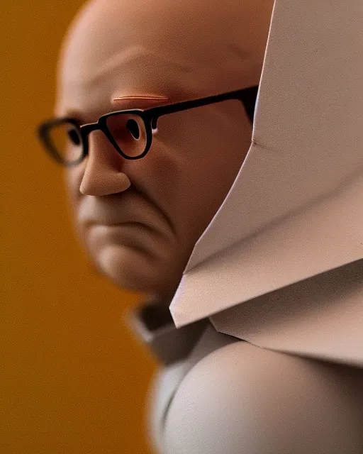 Image similar to an origami george costanza by akira yoshizawa, realistic, very detailed, complex, intricate, studio lighting, bokeh, sigma 5 0 mm f 1. 4