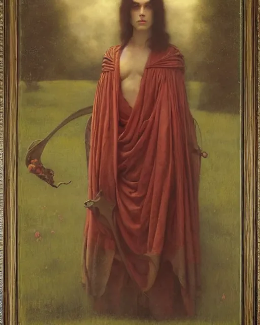 Image similar to a portrait of the prince of masculinity, art by tom bagshaw and manuel sanjulian and thomas cooper gotch, pre raphaelite, art nouveau