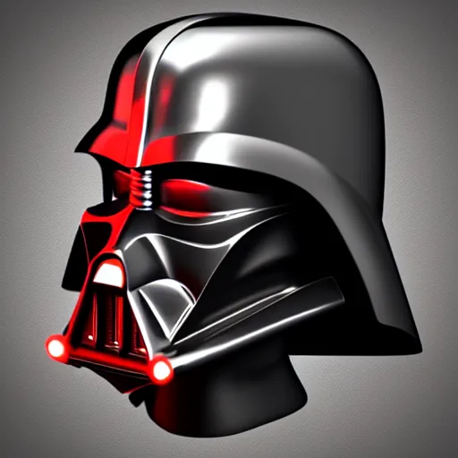 Prompt: darth vader glossy metal mask modeled and rendered using 3 ds max, hdr light studio and v - ray