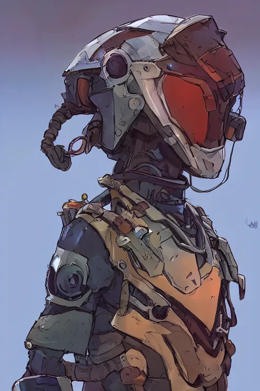 Image similar to combination suit armor aloy horizon forbidden west horizon zero dawn robot ninja mask helmet backpack tribal, art gta 5 comics, official fanart behance hd artstation by jesper ejsing, by rhads, makoto shinkai and lois van baarle, ilya kuvshinov, ossdraws radiating a glowing aura cgi rtx 2 0 2 2