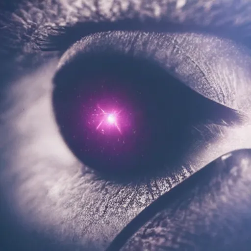 Prompt: a close - up studio photograph of an eye with a nebula in it, dramatic lighting
