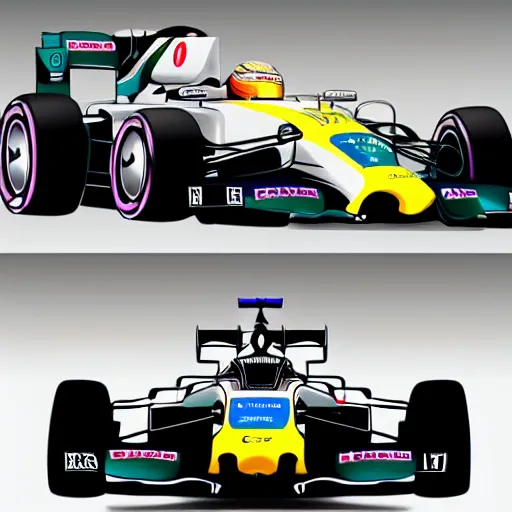 Image similar to Formula one, in the style of a Renault Zoé