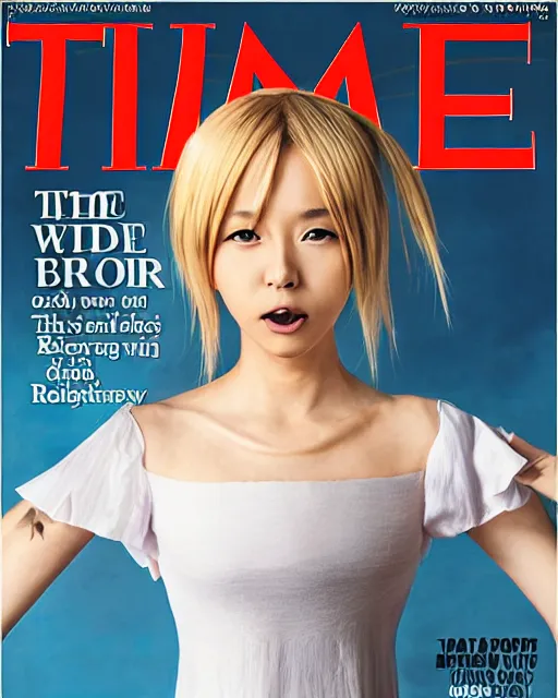 Prompt: TIME magazine presents an anime girl as person of the year