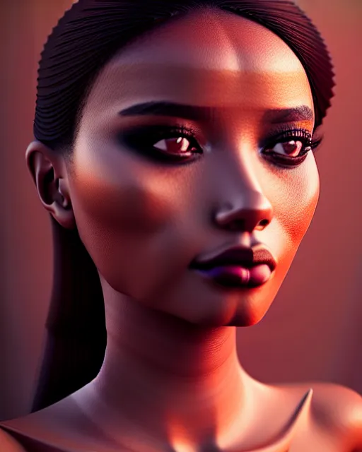 Image similar to beautiful female, arabic, haze, model, brown skin, intricate, filter, ultra realism, symmetrical face, makeup, sephora, maybelline, studio, reflections, cinematic, filmic, vsco, concept art, artstation, elegant, model, gorgeous, vray, flim, octane render, ambient occlusion, prism details