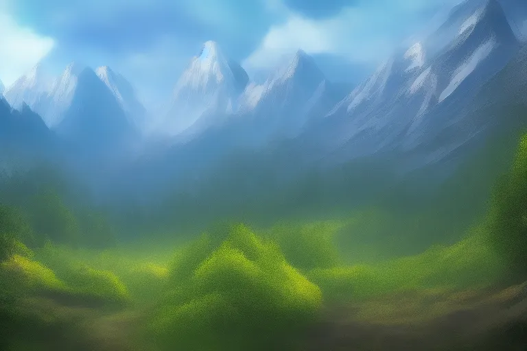 Prompt: mountain forest, digital art, hd wallpaper