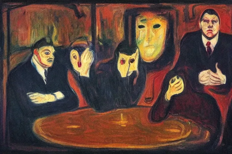 Image similar to its like russian roulette, when your placin, your bet, art by edvard munch. so don't be upset when your broke and your done, art by robert hickox. canvas art, dark ambient, image elegant. acrylic art, trending on artstation