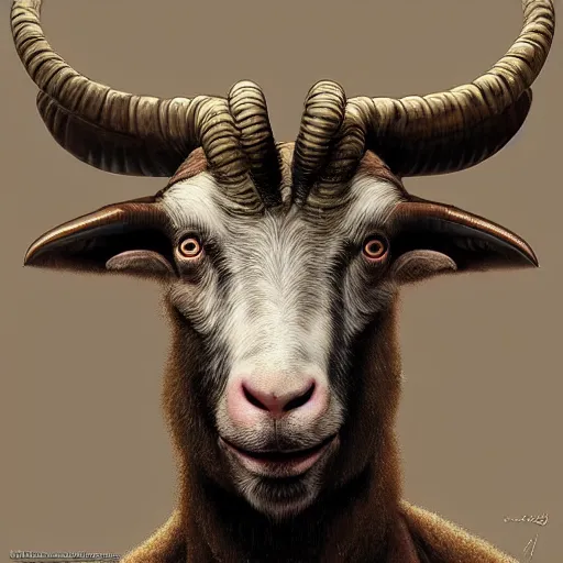 Image similar to vladimir putin, anthropomorphic bald prehistoric goat, putin is hybrid goat, toothless, horror, macabre by donato giancola and greg rutkowski and wayne barlow and zdzisław beksinski, realistic face, digital art