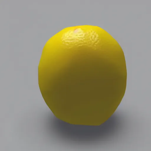 Image similar to a render of a low polygon lemon,