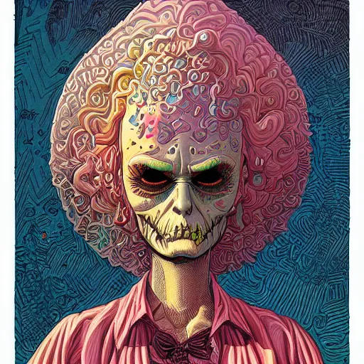 Prompt: original jean giraud digital art painting pastel goth aesthetic, creepy kawaii, highly detailed, highly intricate, tom whalen