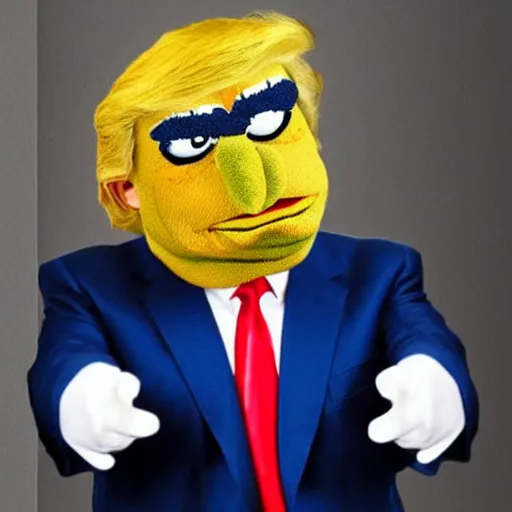 Prompt: donald trump as an angry muppet!!!!!