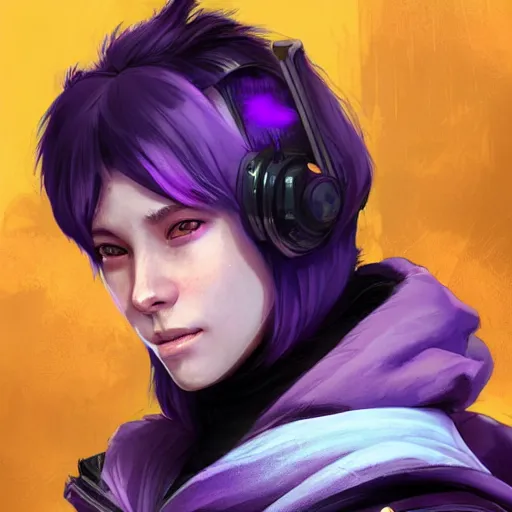 Prompt: a pale skinny young girl with purple hair, the hime cut, 1 8, in a black hoodie, and a cat, apex legends character, digital illustration portrait design, by android jones and greg rutkowski, retrowave color scheme, detailed, cinematic lighting, wide angle action dynamic portrait