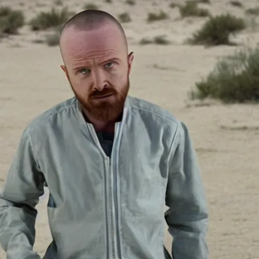 Image similar to Live Action Still of Aaron Paul dressed as and playing Walter White in Breaking Bad, real life, hyperrealistic, ultra realistic, realistic, highly detailed, epic, HD quality, 8k resolution, body and headshot, film still