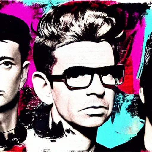 Image similar to depeche mode, in the style of andy warhol, smooth, very detailed