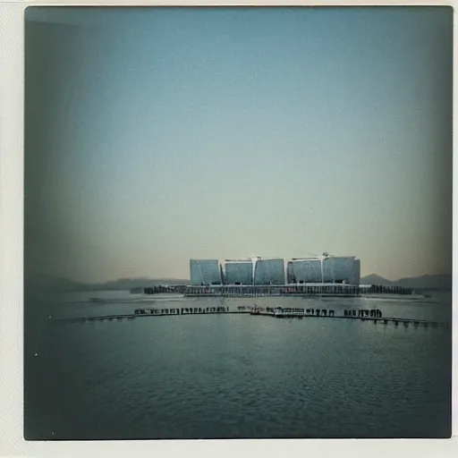 Prompt: polaroid photo of marina bay sands