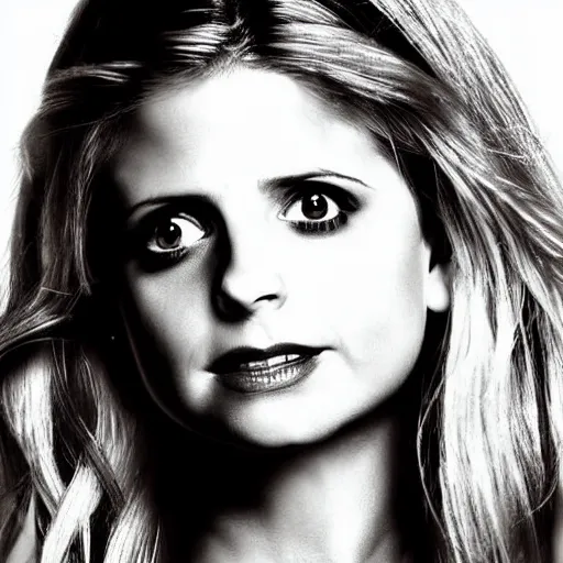 Prompt: sarah michelle gellar, buffy the vampire slayer digital art, studio photography