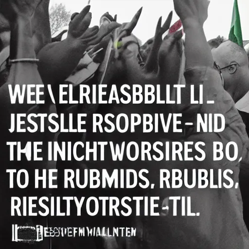 Prompt: we believe that as people living in the first world it is our responsibility to resist the injustices done by our government in our names