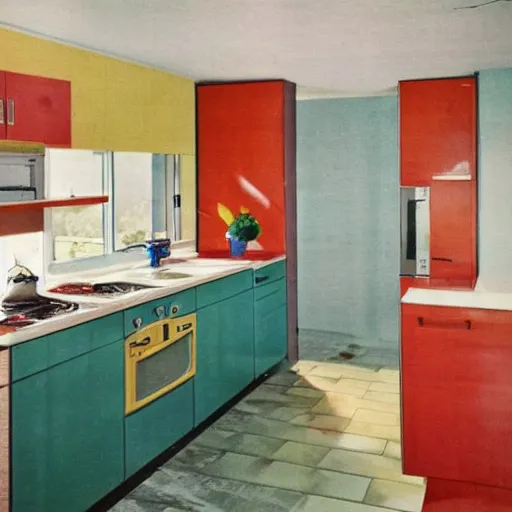 Prompt: a 1960s kitchen